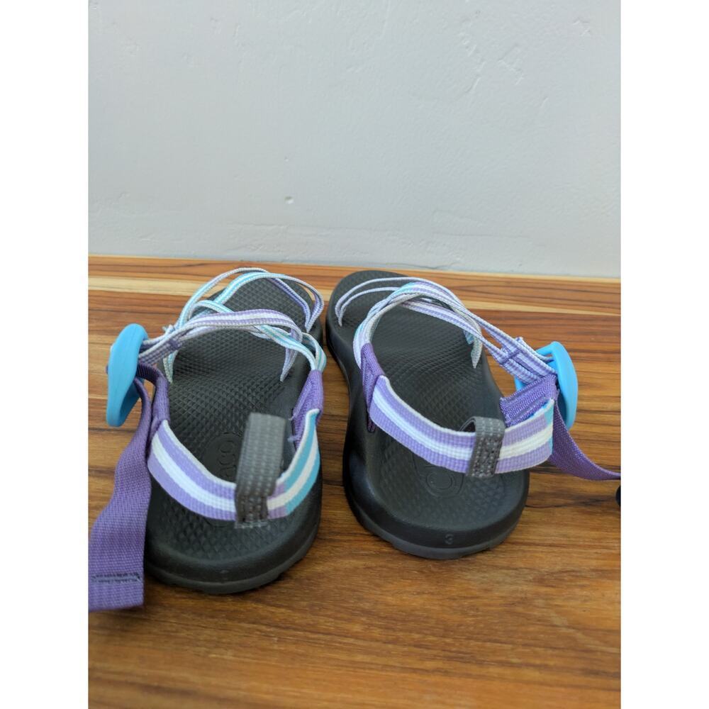 Chaco Kids Sandals Size 3 Strappy Blue Purple Outdoors Summer Water Shoes - Picture 3 of 7